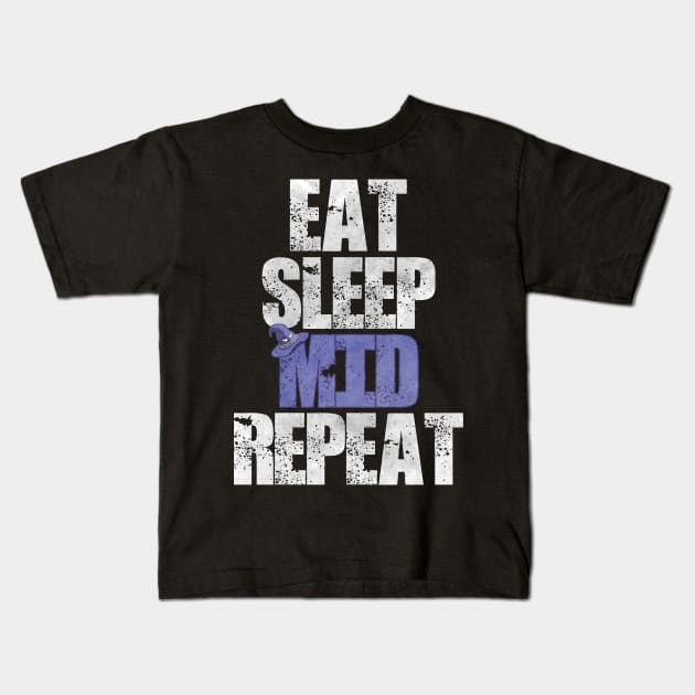 Eat Sleep Mid Repeat Kids T-Shirt by WinterWolfDesign